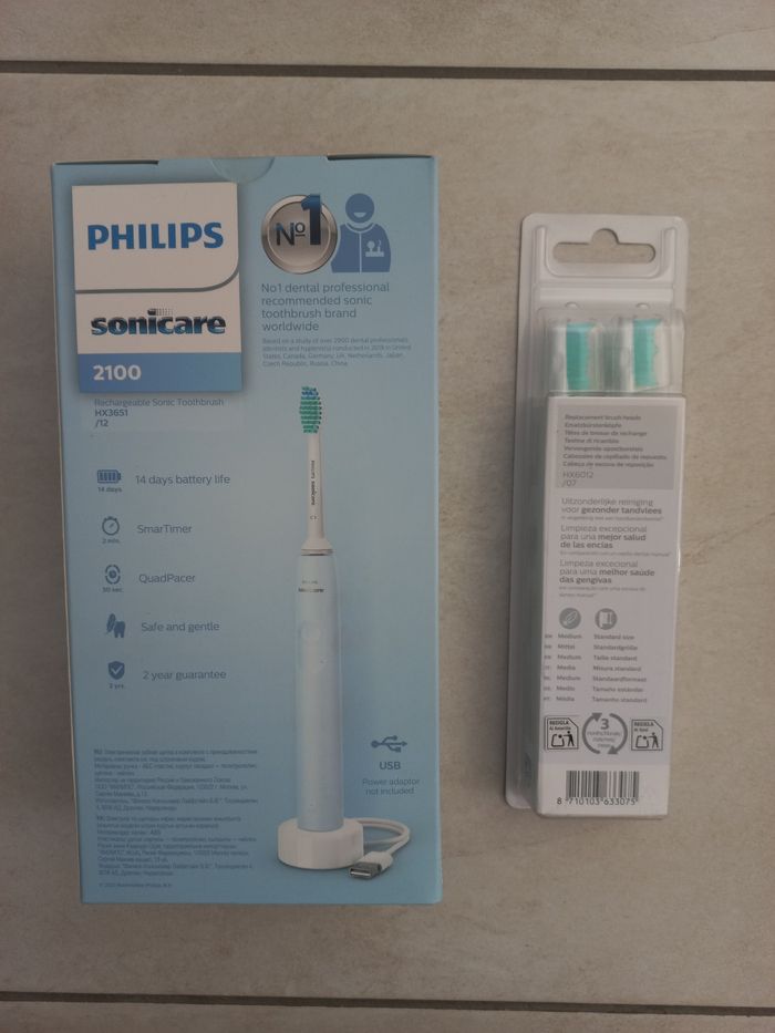 Philips Brosse à dents électrique Sonicare 2100 Series HX3651/11 + 2 recharges- Neuve - photo numéro 4