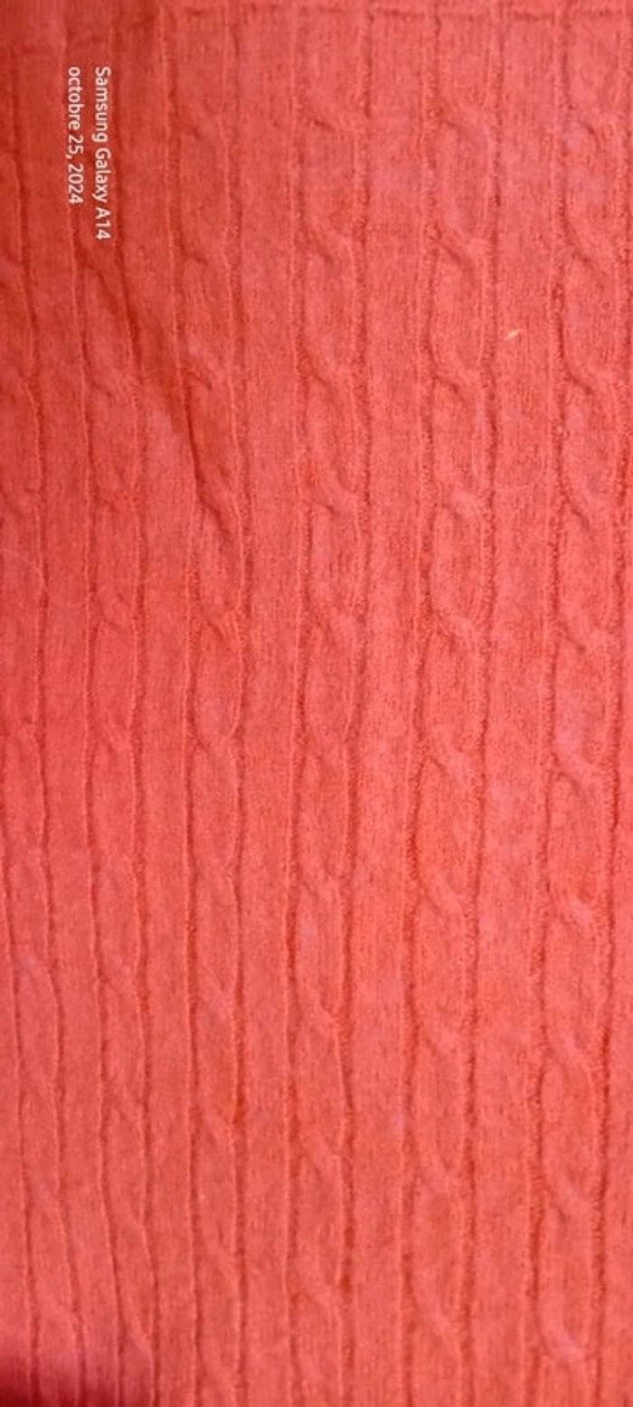 Pull court maille torsadée corail femme S Emme elle made in Italia - photo numéro 12