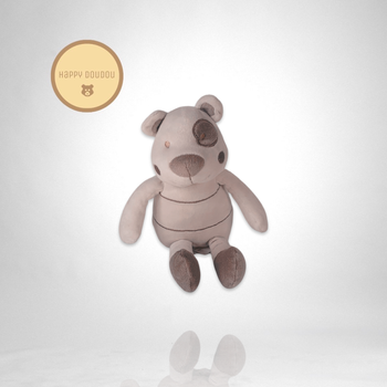 Peluche chien ours blanc marron tache rayure Vertbaudet A907