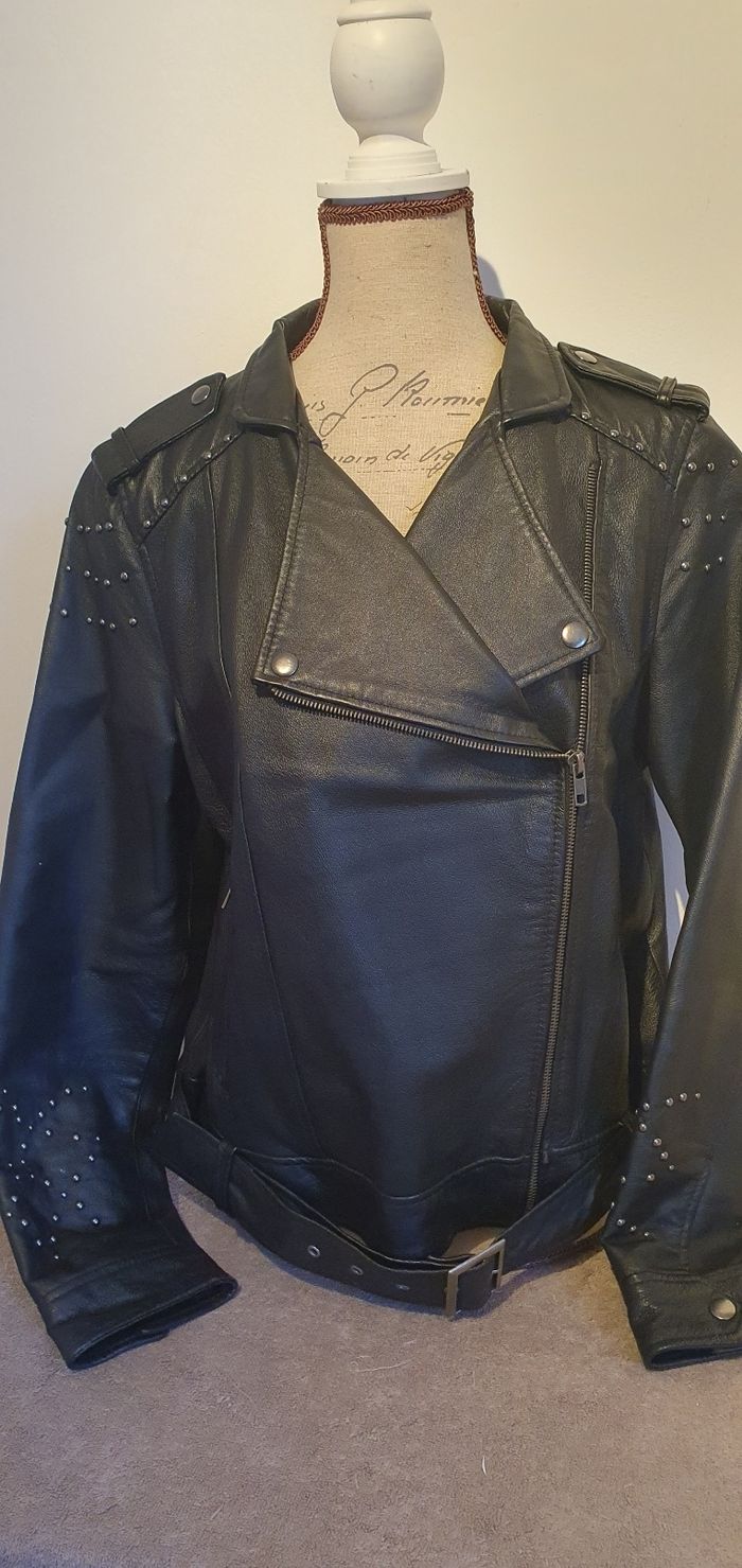 Veste femme style perfecto cuir véritable