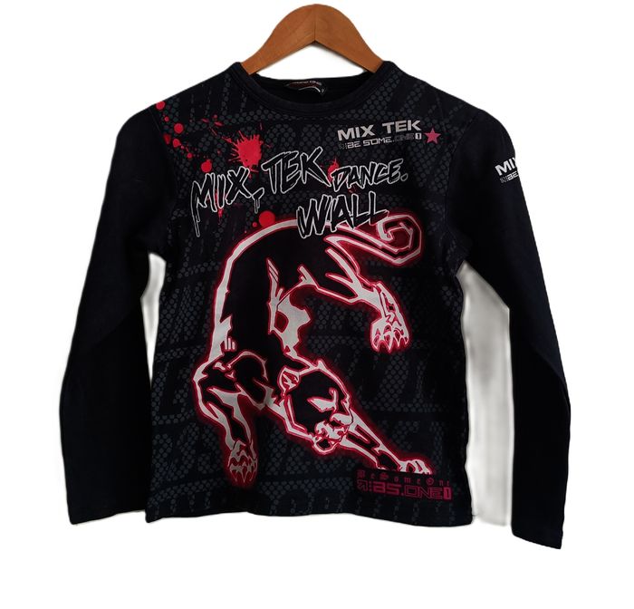 T shirt panthère noir rose et blanc. Manches longues. Be Some One. Taille 12 ans