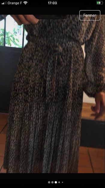 Robe longue imprimée animalier beige et noir