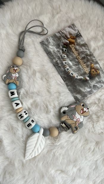 Attache tétine personnalisé pan pan