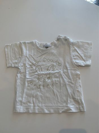 T-shirt blanc manche courte bébé garçon taille 24 mois in extenso