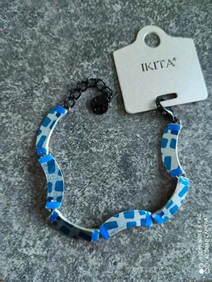 Bracelet  bleu  et argenté  ikita - photo numéro 5