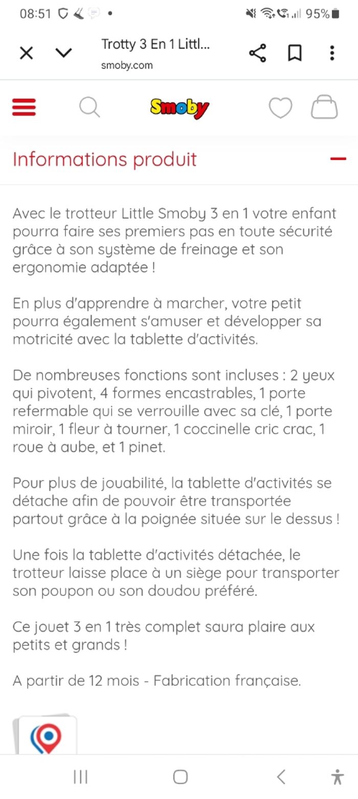 Trotteur bébé smoby 3 en 1 - photo numéro 6