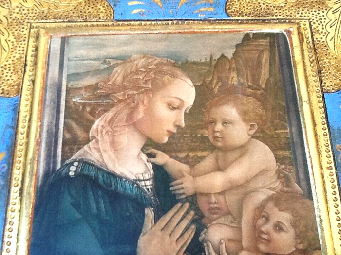 Icône religieuse polychrome à suspendre La Vierge à l'enfant - photo numéro 2