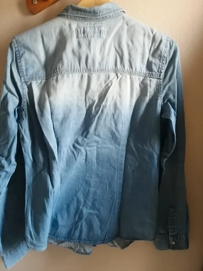 Chemise vintage bleue à pression taille S - photo numéro 3