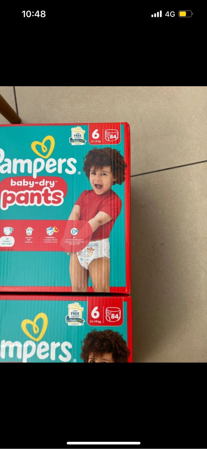 2 cartons couches t6 pants Pampers - photo numéro 2