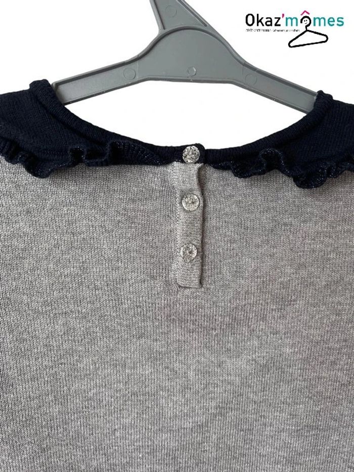 Pull fin gris et marine pailleté - Catimini 8 ans (128cm) - photo numéro 5