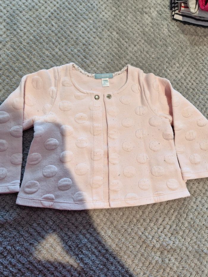 Gilet Obaïbi fille 18 mois rose
