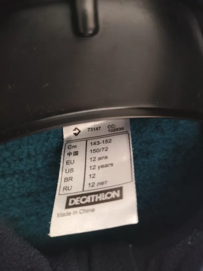 Veste polaire Decathlon bleu – 12 ans – Très bon état - photo numéro 4