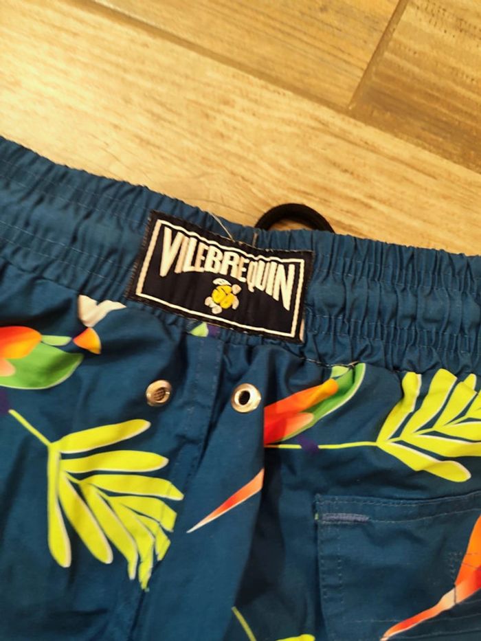 Maillot de bain bleu avec oiseau et feuillage Vilebrequin Taille S - photo numéro 5