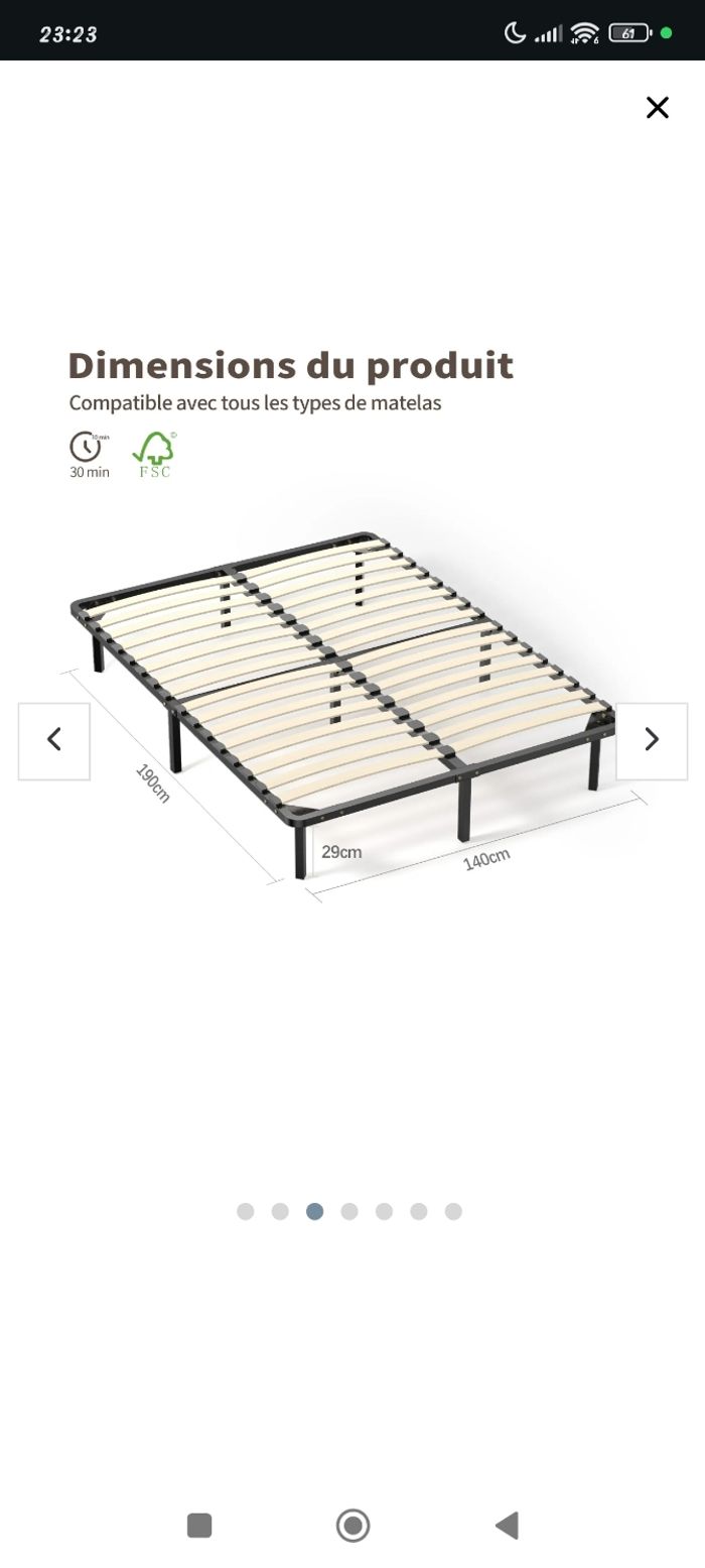 Sommier+matelas (140/190) à vendre - photo numéro 2
