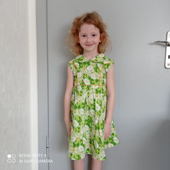 Robe verte marguerites 6ans