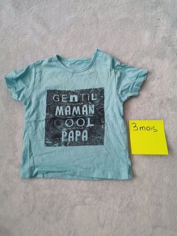 Tee shirt manche courte 3mois