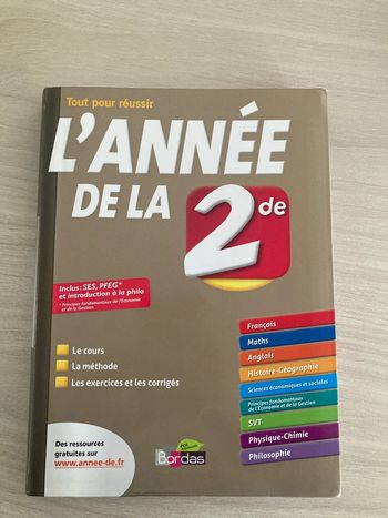 Livre l’année de la seconde