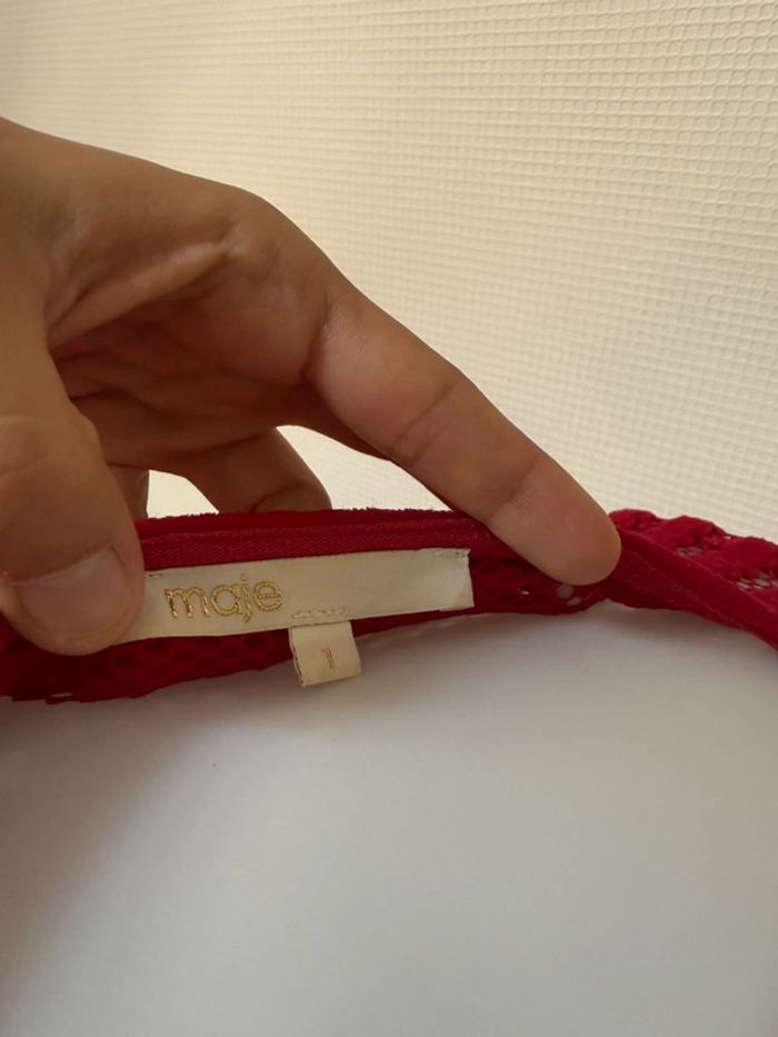 Haut pelpum neuf sans étiquette maje taille 1 Bordeaux - photo numéro 6