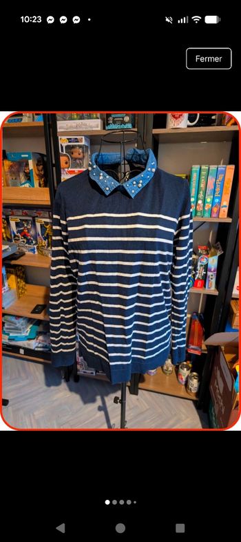 Pull Marinier avec Col Bijou en Jean – Cache Cache