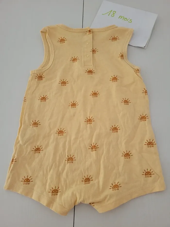 Combishort jaune kiabi taille 18 mois - photo numéro 5