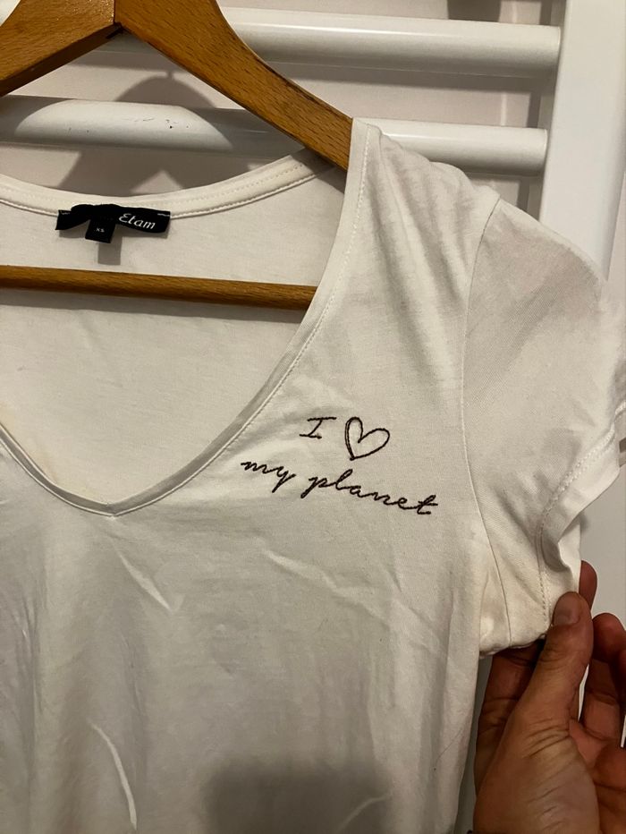 Tee shirt blanc en coton Etam - photo numéro 2