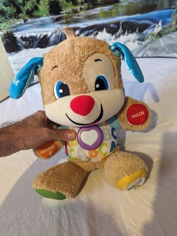 Chiot Musical Paroles Sons Veste Lettres Alphabet Cœur Lumières Animal Peluche Petits Enfants Bébés