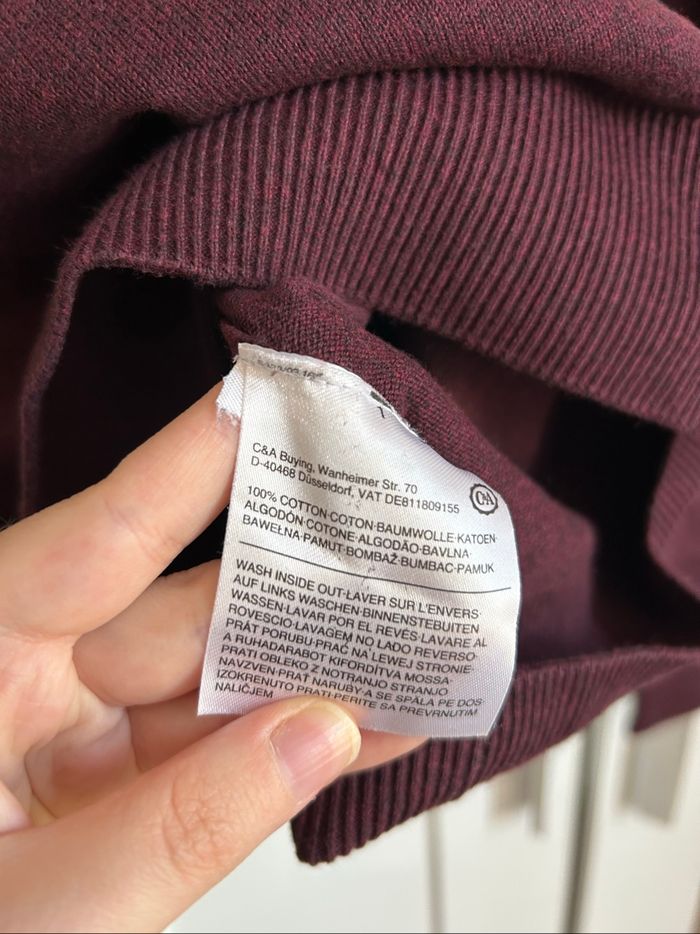 Pull Col V violet foncé Homme C&A Taille L - photo numéro 6