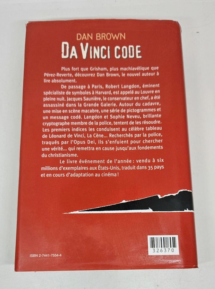 "Da Vinci Code", de Dan Brown.
516 pages.
ISBN : 2.7441.7554.4. - photo numéro 2