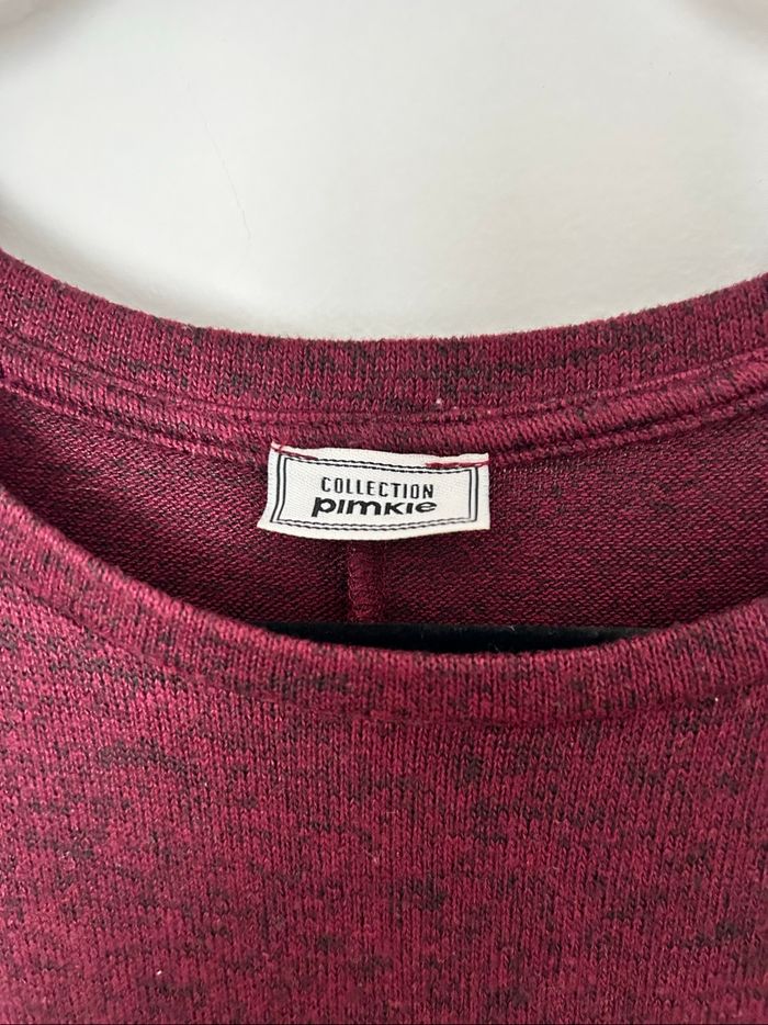 Robe pull longue moulante cintrée bordeaux chiné maille fine Pimkie S - photo numéro 3