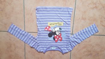 T shirt Minnie fille 3 ans gris rayé lilas Disney