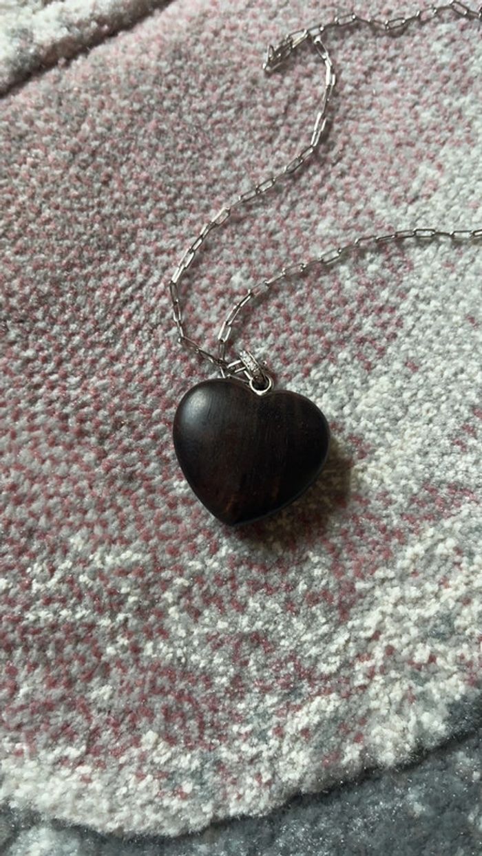 Collier argent et bois - photo numéro 2