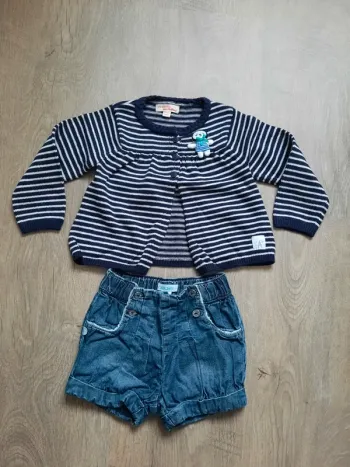 Gilet DPAM et short Okaïdi 12mois