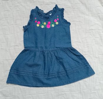 Hiccups robe jean fleurs 2 ans