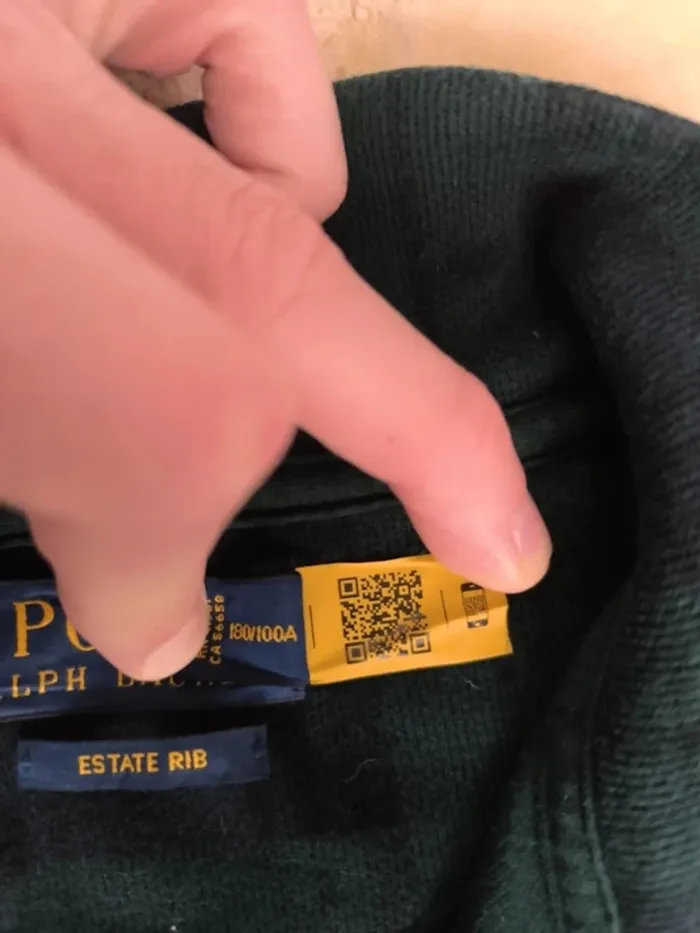 Pull quart Zip homme écossais L Ralph Lauren vert motif carreaux logo jaune excellent état - photo numéro 6