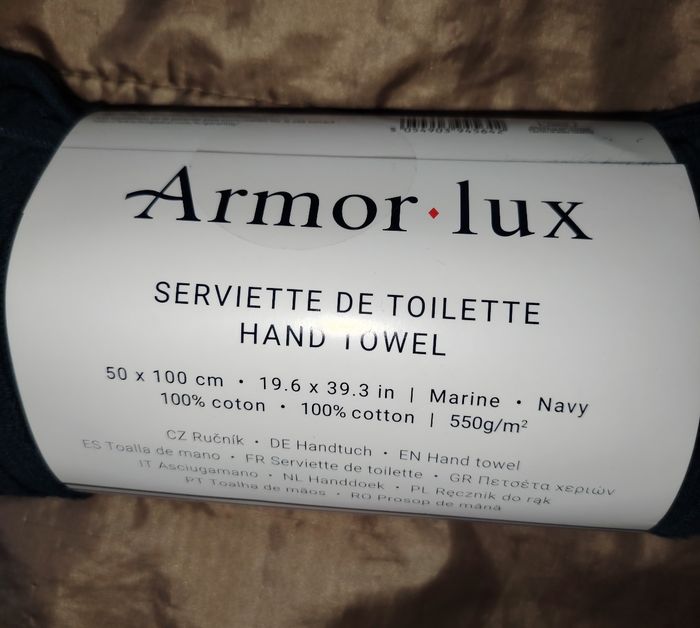 Serviette de toilette armor-lux bleu marine - photo numéro 2