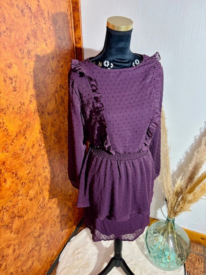 Robe prune Esmara avec volants – Taille 44/46 - photo numéro 2