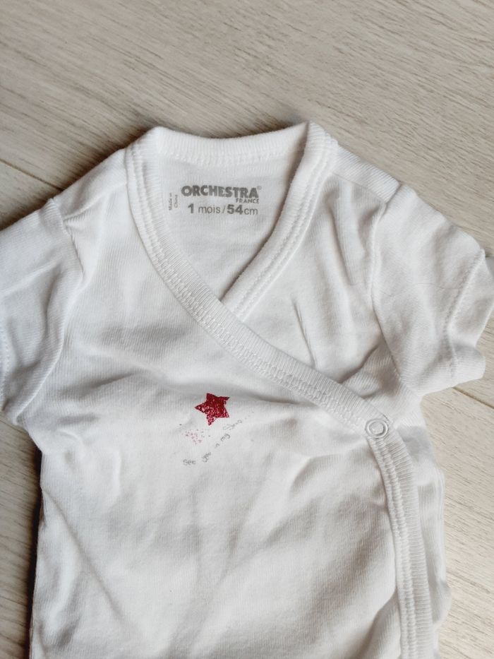 Vêtement bébé fille body manches courtes étoile Orchestra 1 mois - photo numéro 2