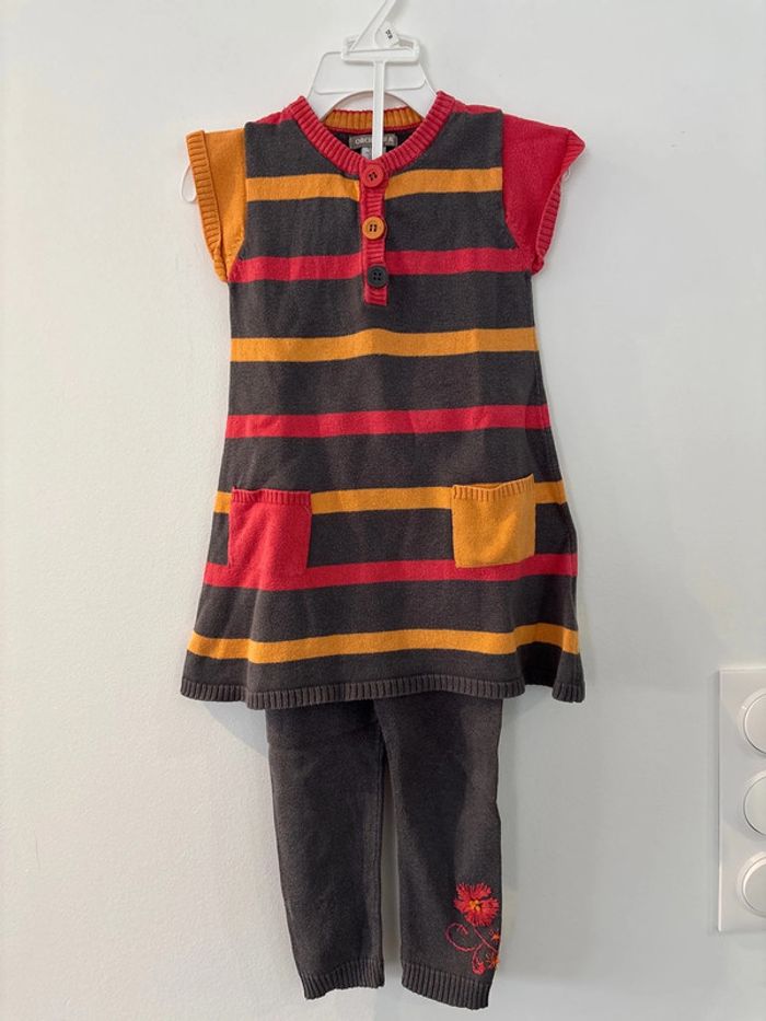 Ensemble robe + legging cachemire - Taille 23 mois