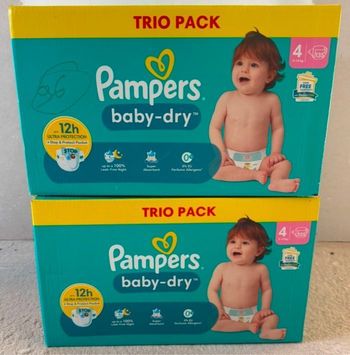 270 couches Pampers baby dry taille 4