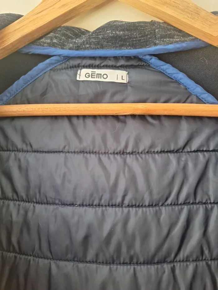 Veste bleu marine bi matière taille L Gémo - photo numéro 8