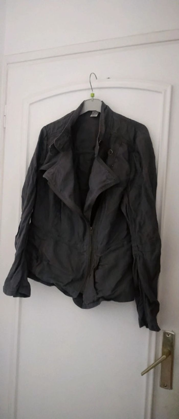Veste en lin style perfecto gris femme 44 la redoute