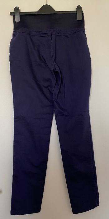 Pantalon Bleu Foncé Extensible À La Taille