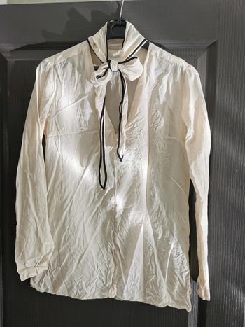 Chemisier blouse Sandro 100% soie taille 1 ecru