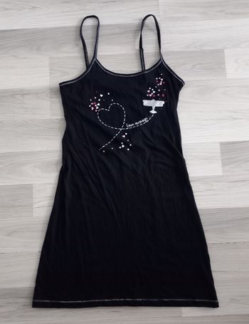 Chemise de nuit noire à motifs à bretelles Influx taille 38
