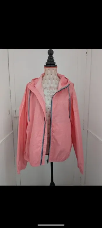 Coupe vent imperméable  rayé rouge et blanc Petit Bateau L
