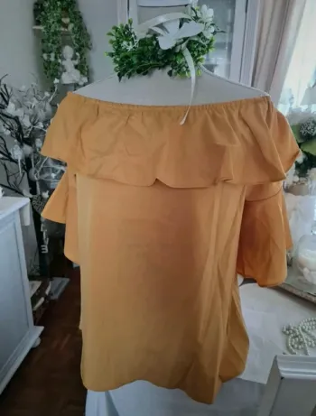 Blouse moutarde épaules dénudées CC Collection Taille L Neuve