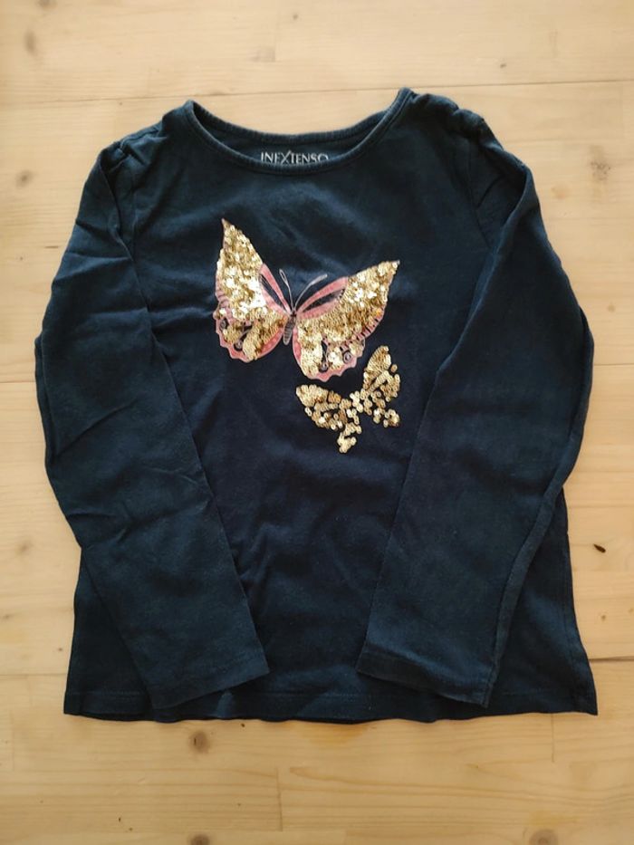 T-shirt manches longues in extenso 5 ans bleu marine