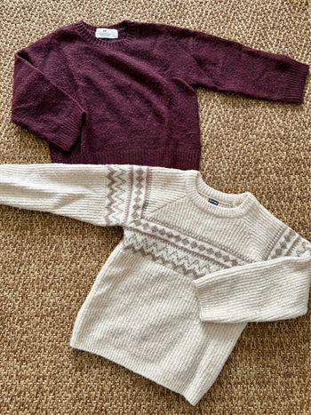 Lot de 2 pulls en maille 98cm Kiabi/H&M