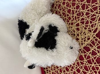 peluche vache blanche noir