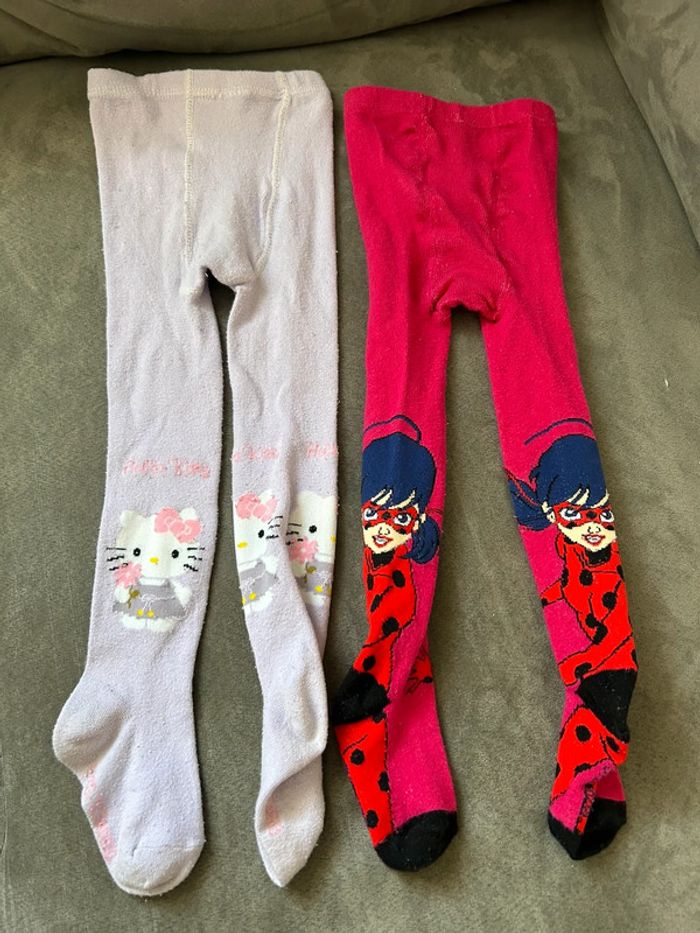 Lot 2 collants hello kitty miraculous - photo numéro 2